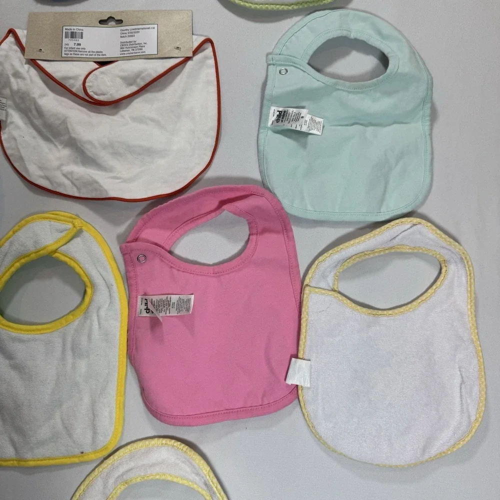Gerber Baby Bib & Burp Cloth Mixed Lot Multicolor Family/Animals/Thanksgiving